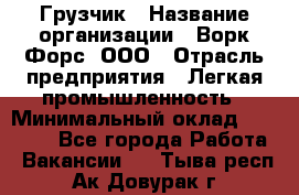 Грузчик › Название организации ­ Ворк Форс, ООО › Отрасль предприятия ­ Легкая промышленность › Минимальный оклад ­ 24 000 - Все города Работа » Вакансии   . Тыва респ.,Ак-Довурак г.